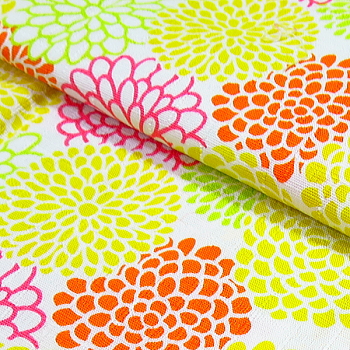 義若オリジナルの鯉口シャツ　激安セール商品　牡丹菊（黄オレンジ）